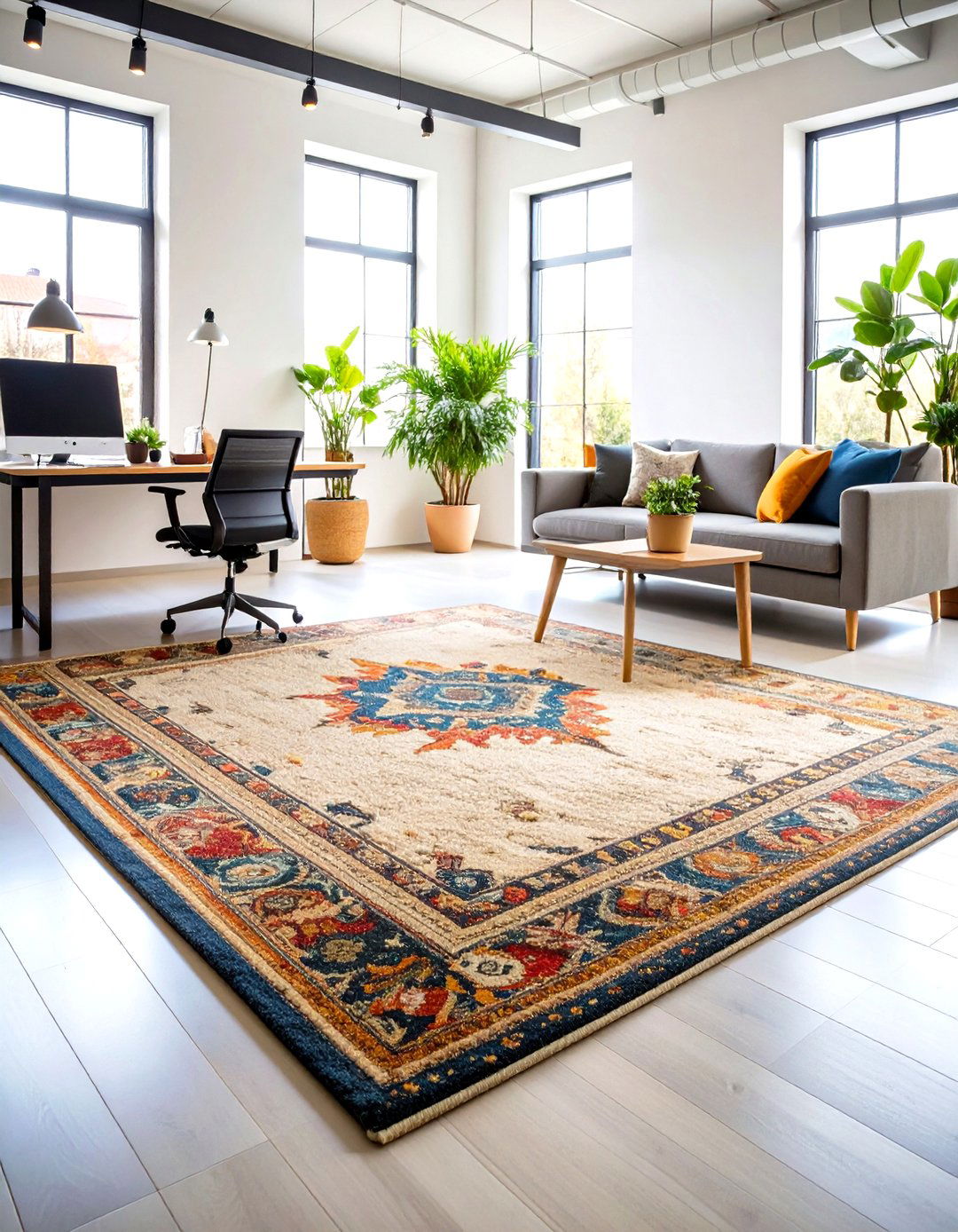 Natural Wool Office Rugs - 24 Office Rug Ideas