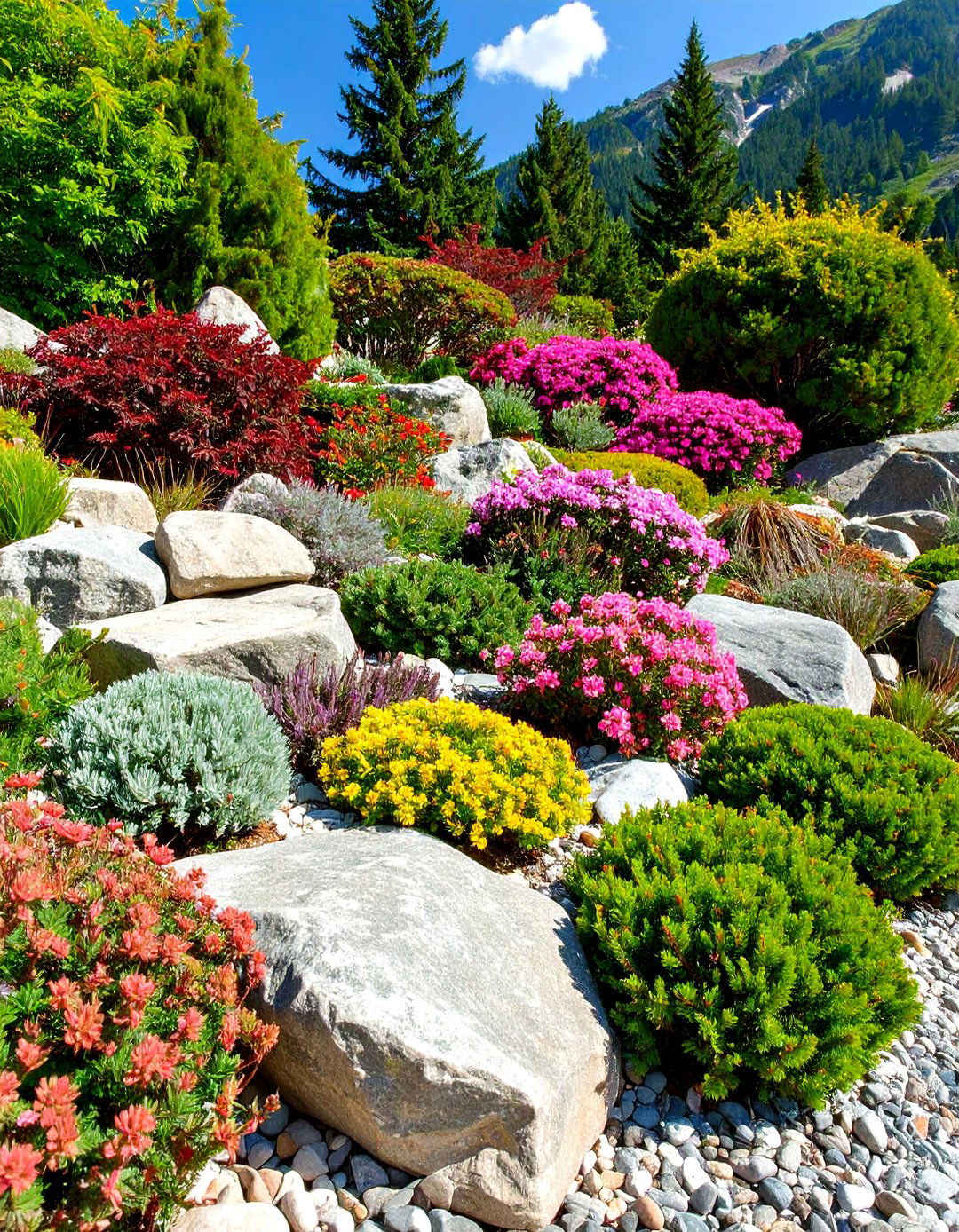 Naturalistic Rock Garden with Alpine Plants - 24 Garden Focal Point Ideas