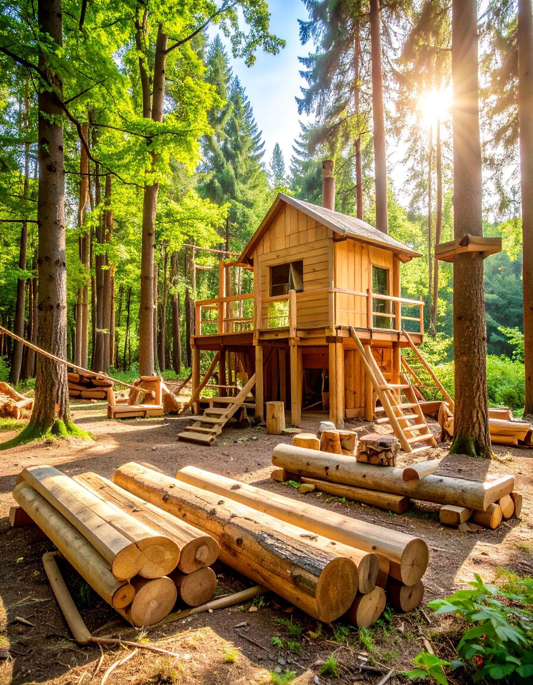 Nature Fort Building Zone - 24 Backyard Ideas for Kids
