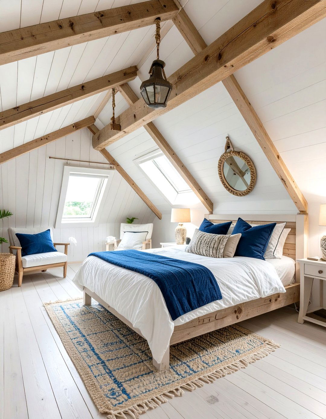 Nautical Coastal Attic Bedroom - 24 Attic Bedroom Ideas