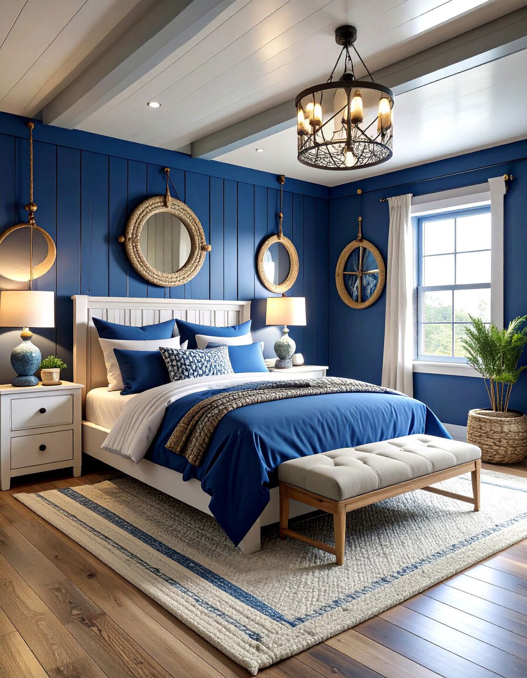 Nautical Coastal Basement Bedroom - 24 Basement Bedroom Ideas