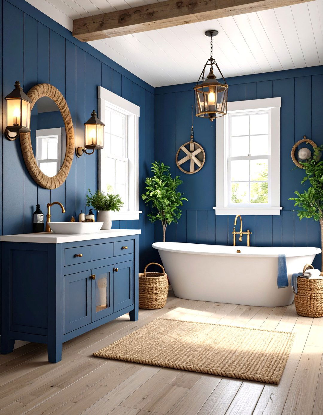 Nautical Cottage Maritime Style - 24 Cottage Bathroom Ideas