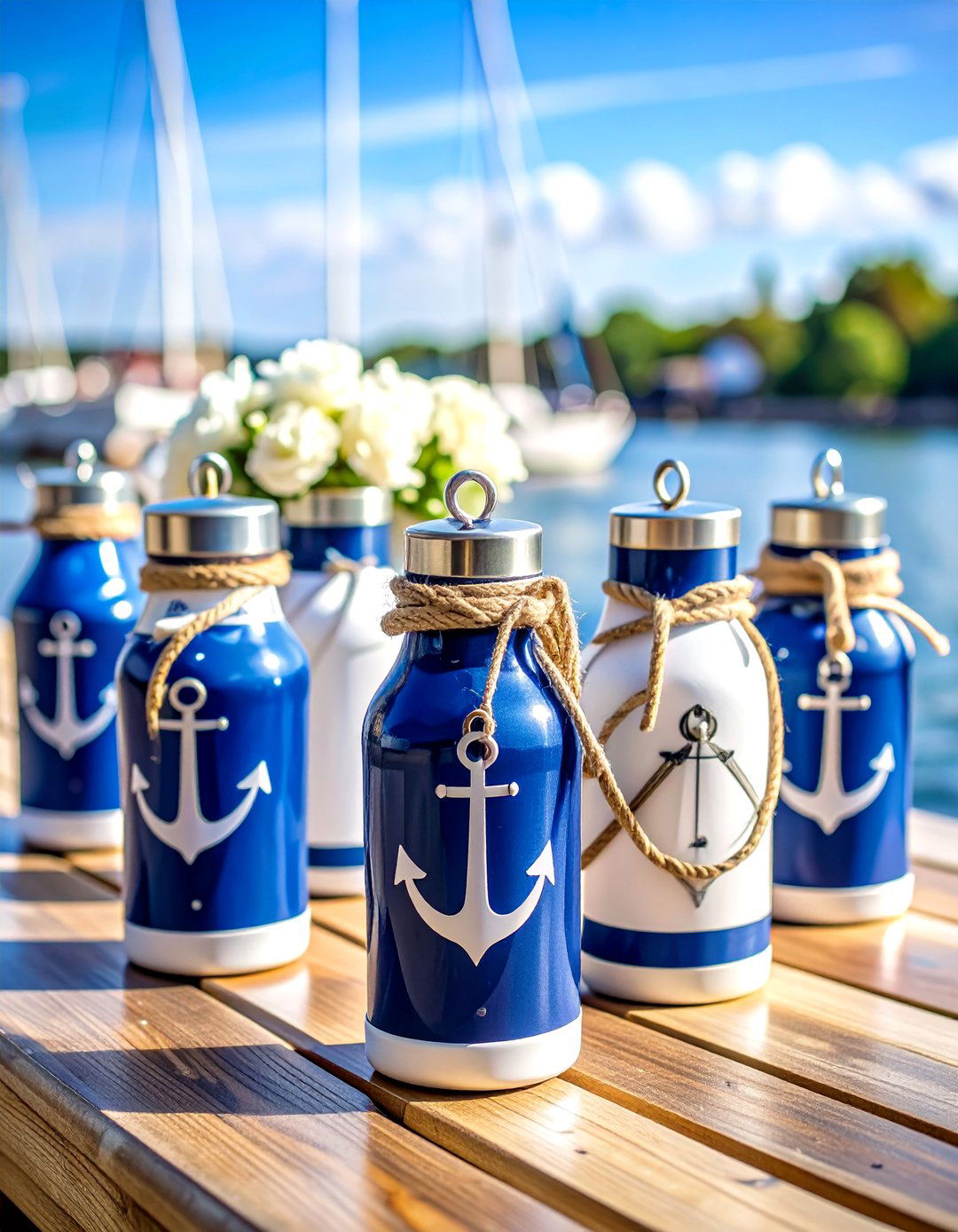 Nautical Maritime Wedding Koozies - 24 Wedding Koozie Ideas