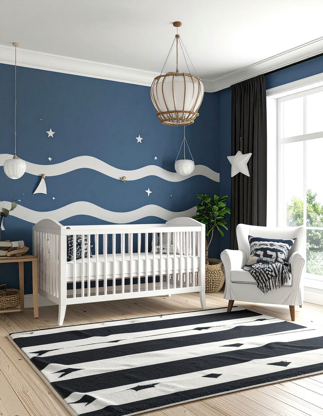 Nautical Modern Black White Nursery - 24 Black and White Nursery Ideas