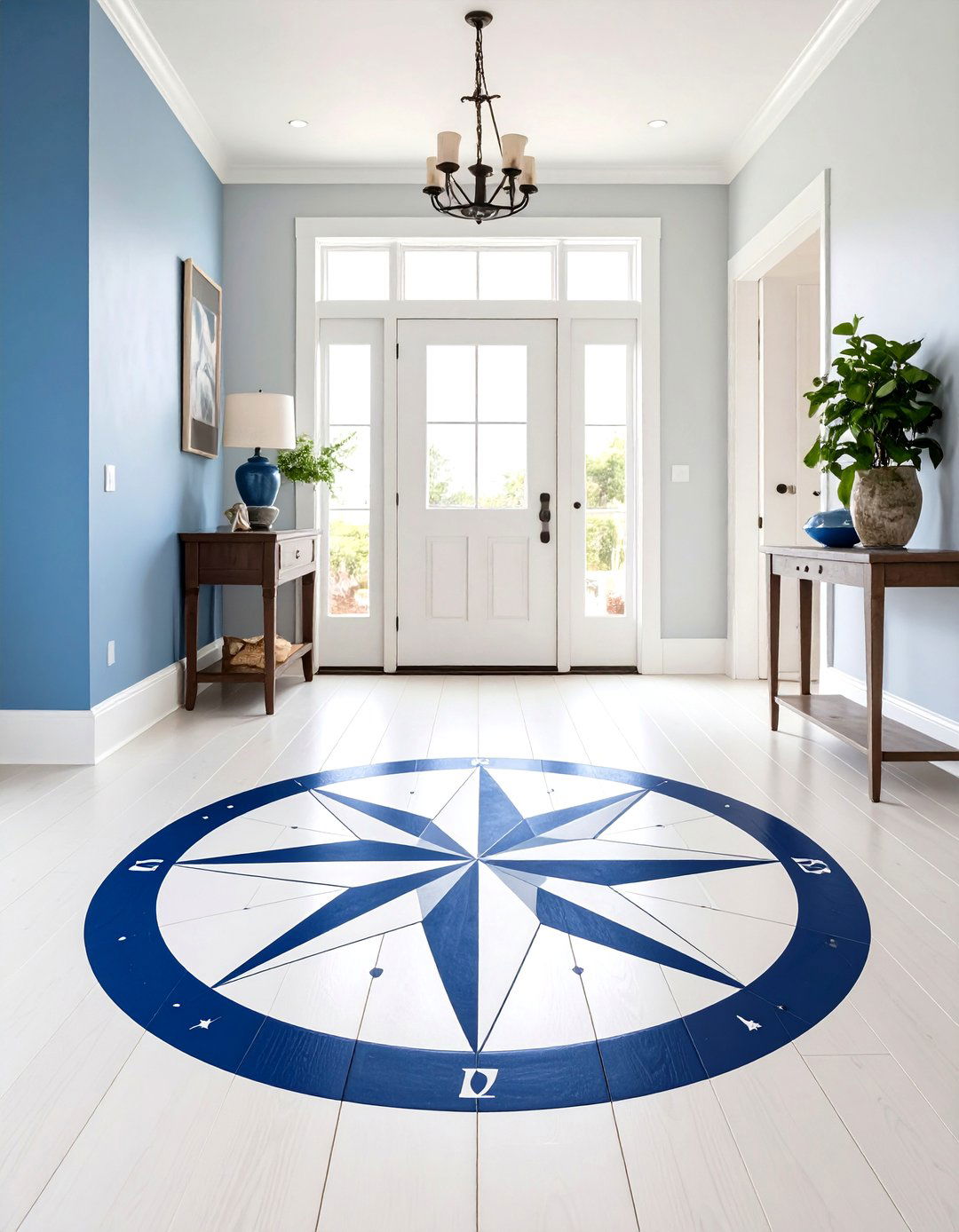 Nautical Star Floor Design - 24 Painted Floor Ideas