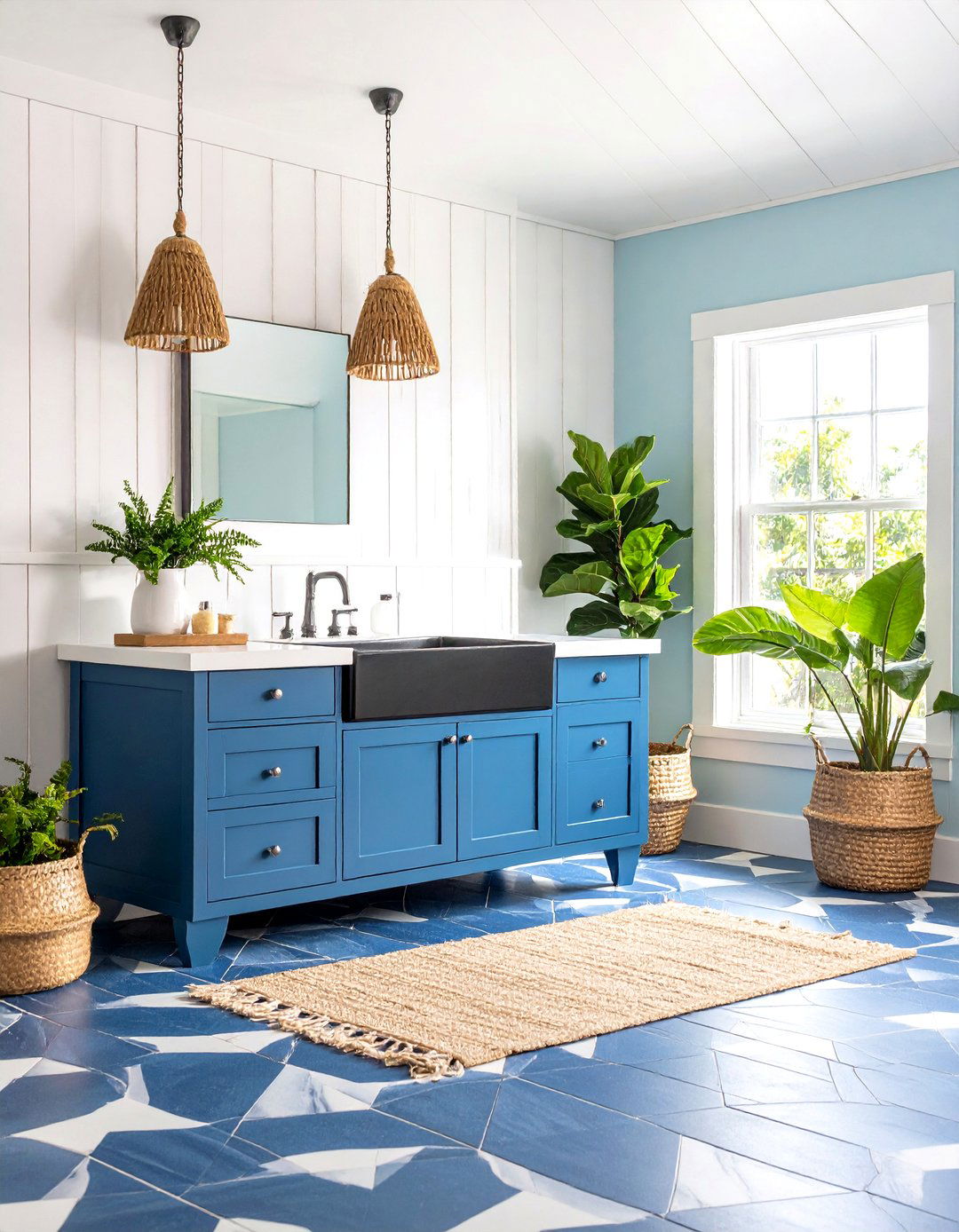 Nautical Trough Sink Boys Bathroom - 24 Boy Bathroom Ideas
