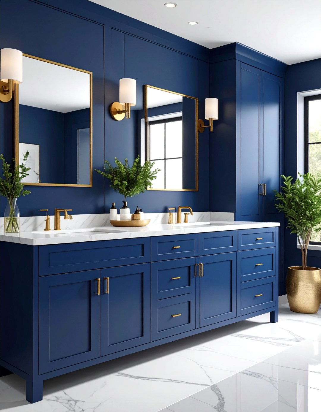 Navy Blue Bathroom Cabinets - 24 Bathroom Cabinet Color Ideas