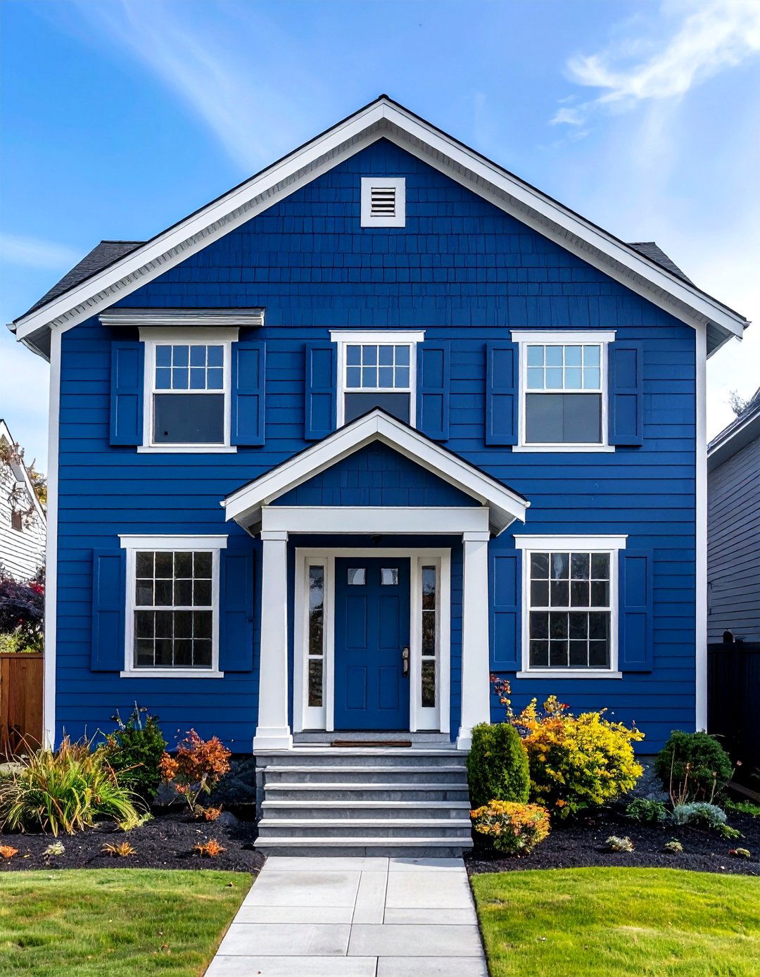 Navy Blue Cedar Accent Sophistication - 24 Paint Colors for a Modern Black House With Cedar Accents