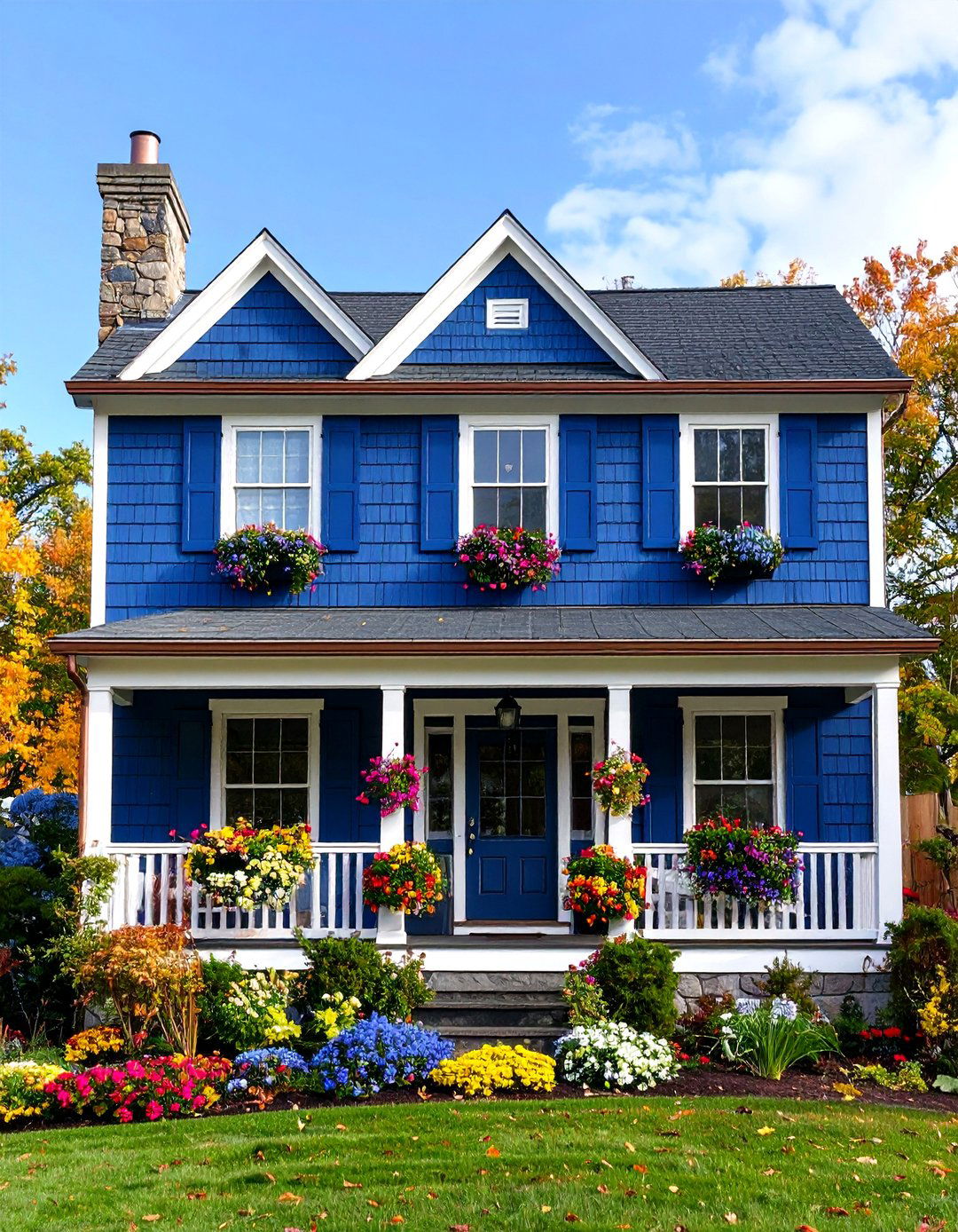 Navy Blue Cedar Shake Traditional - 24 Midnight Blue & Dark Blue House Siding Colors