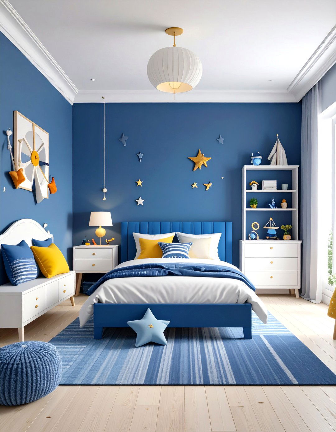 Navy Blue Childrens Adventure Theme - 24 Dark Blue Bedroom Ideas