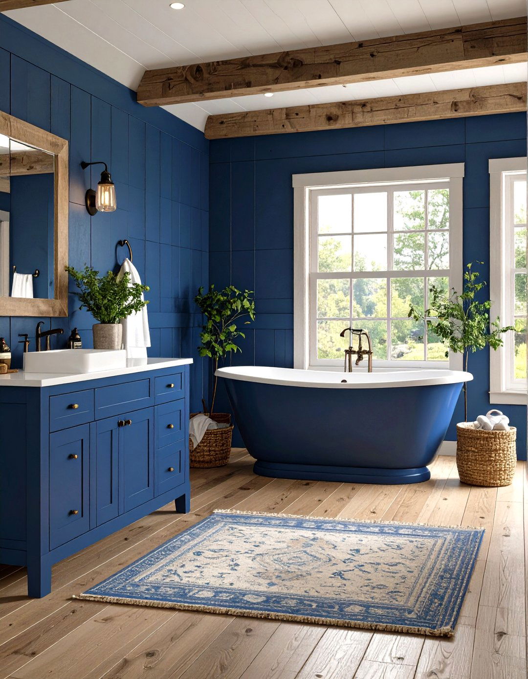 Navy Blue Farmhouse Bathroom - 24 Navy Blue Bathroom Ideas