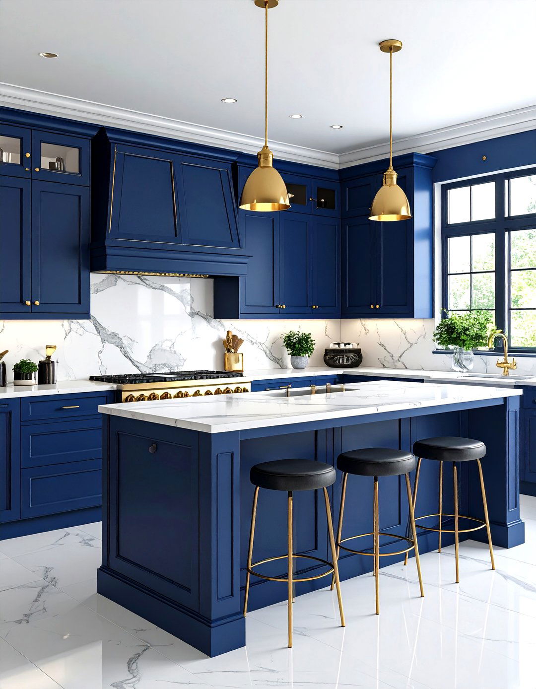 Navy Blue Kitchen Drama - 24 Colorful Room Ideas