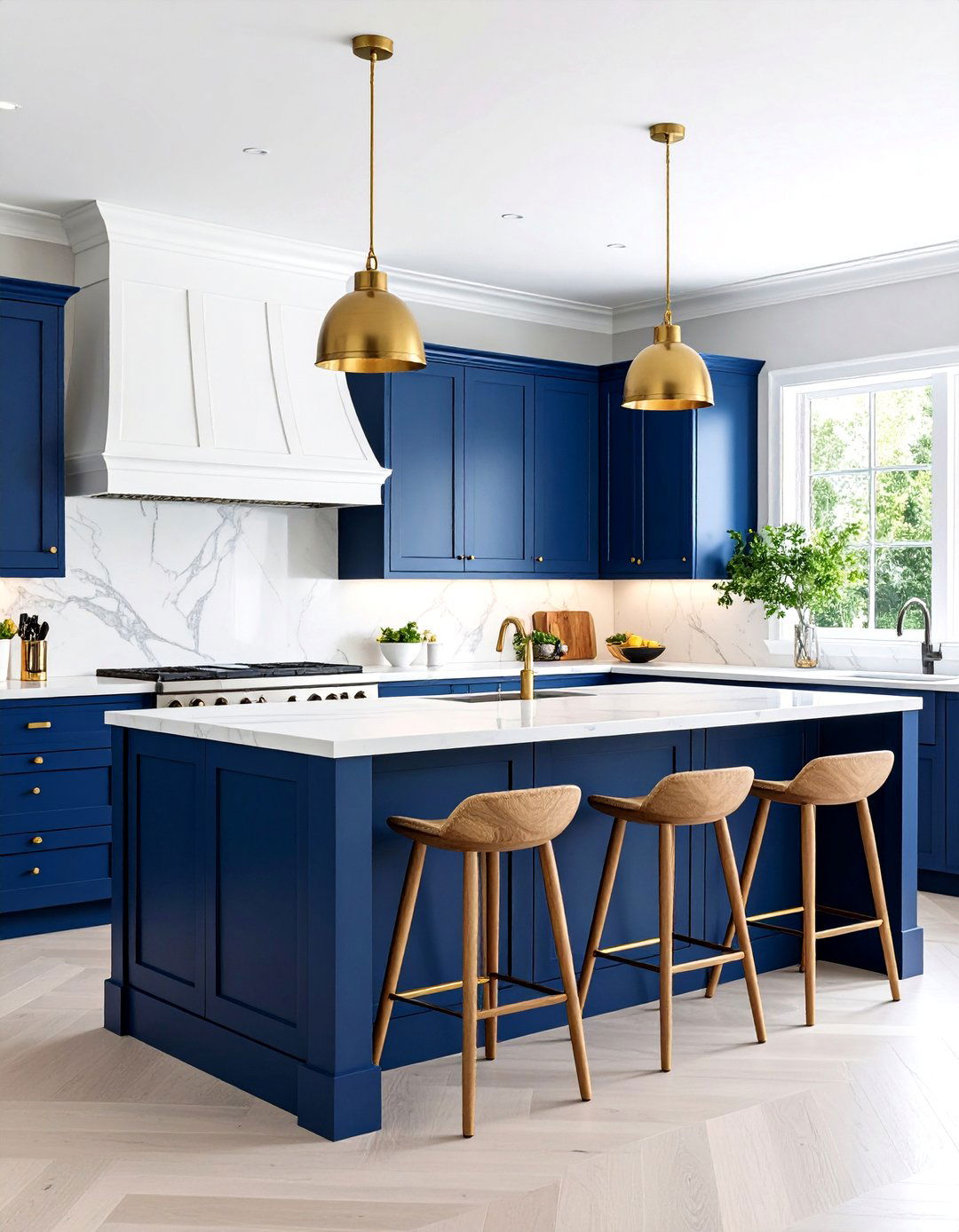 Navy Blue Kitchen Island Design - 24 Blue French Country Kitchen Ideas
