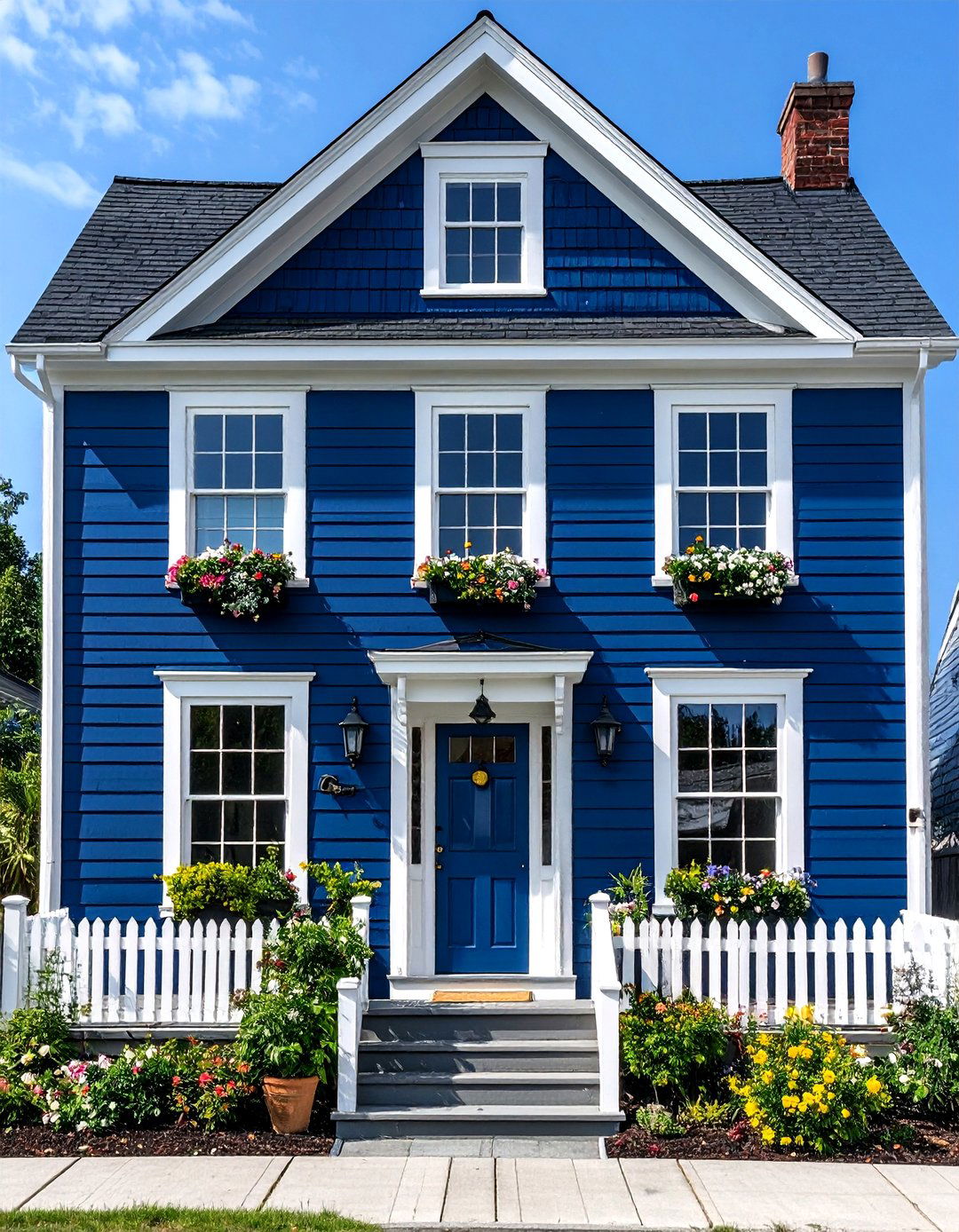 Navy Blue Nautical Exterior Design - 24 Exterior House Colors & Inspiration