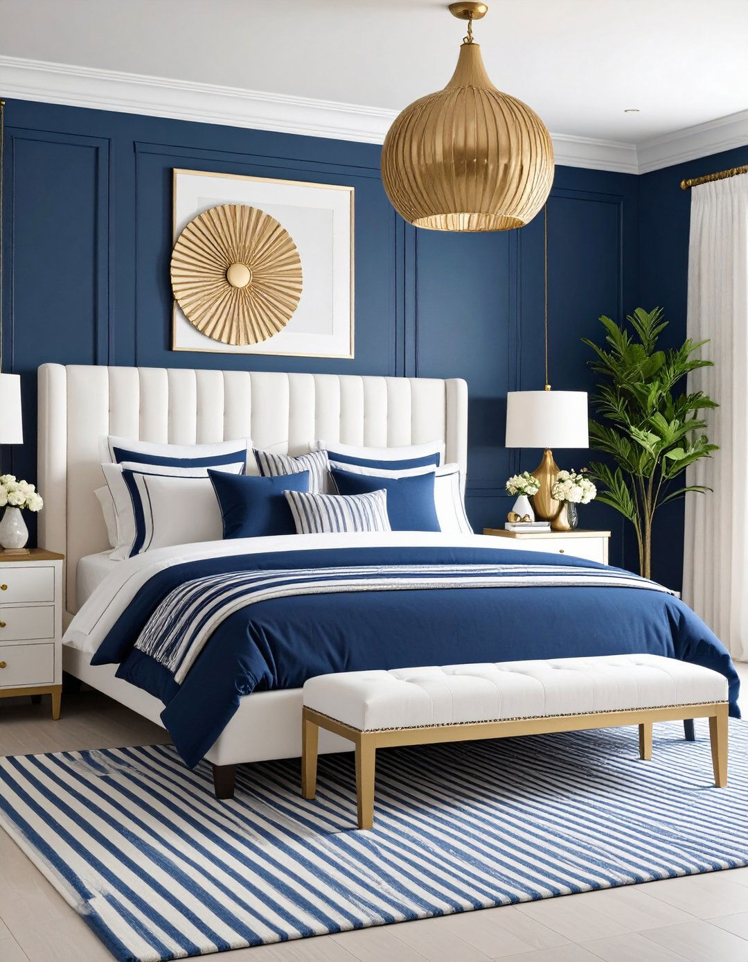 Navy Blue Preppy Bedroom - 24 Blue and White Bedroom Ideas