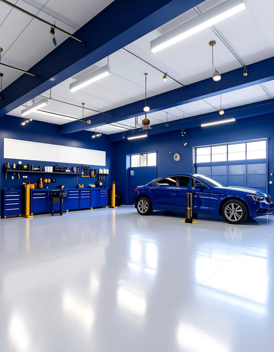 Navy Blue Professional Theme - 24 Garage Wall Paint Ideas