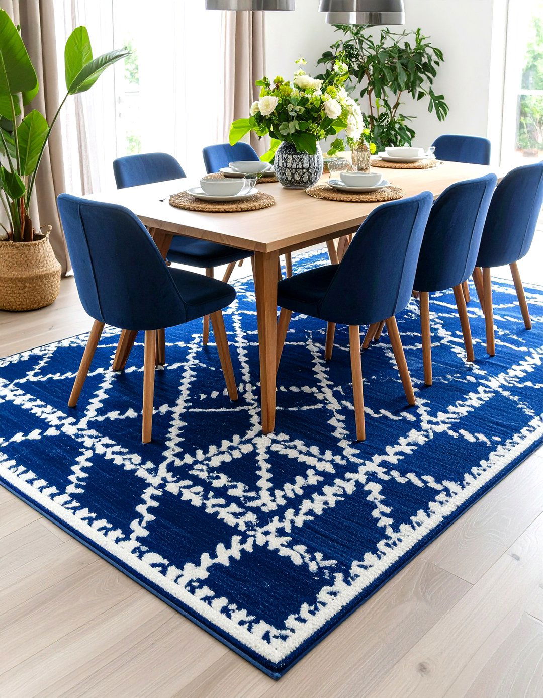 Navy Blue Rug Foundation Design - 24 Navy Blue Dining Room Ideas