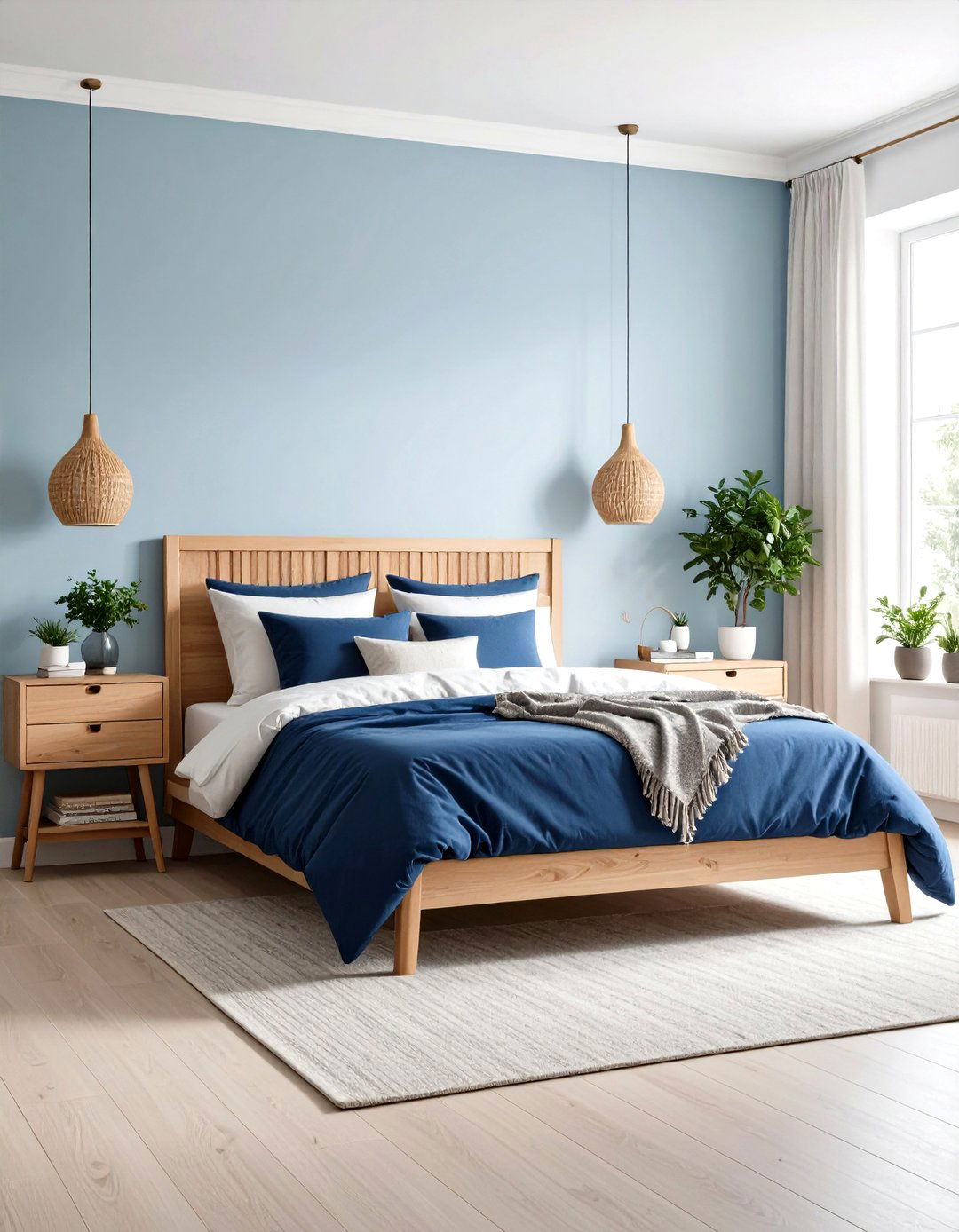 Navy Blue Scandinavian Bedroom Design - 24 Dark Blue Bedroom Ideas