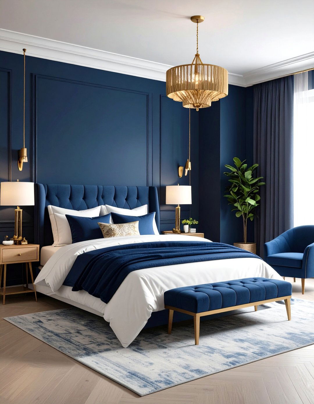 Navy Blue Sophisticated Guest Retreat - 24 small guest room ideas