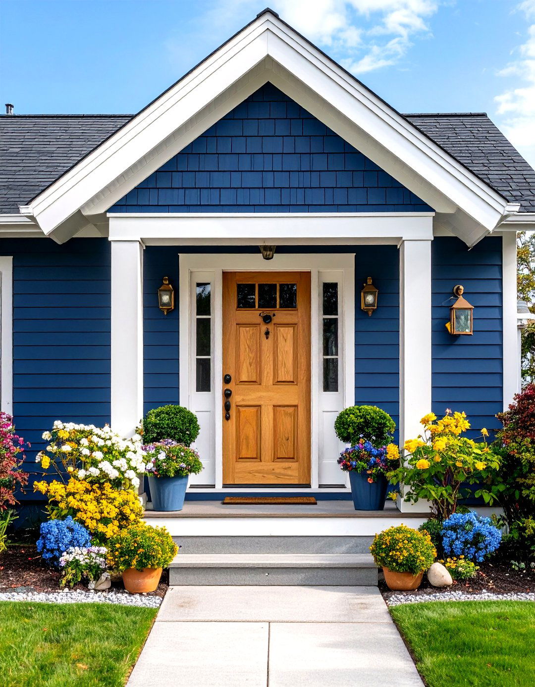 Navy Blue Sophistication - 24 Exterior Color Palettes for Small Homes