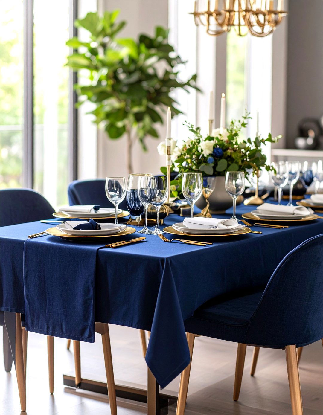 Navy Blue Table Linen Coordination - 24 Navy Blue Dining Room Ideas