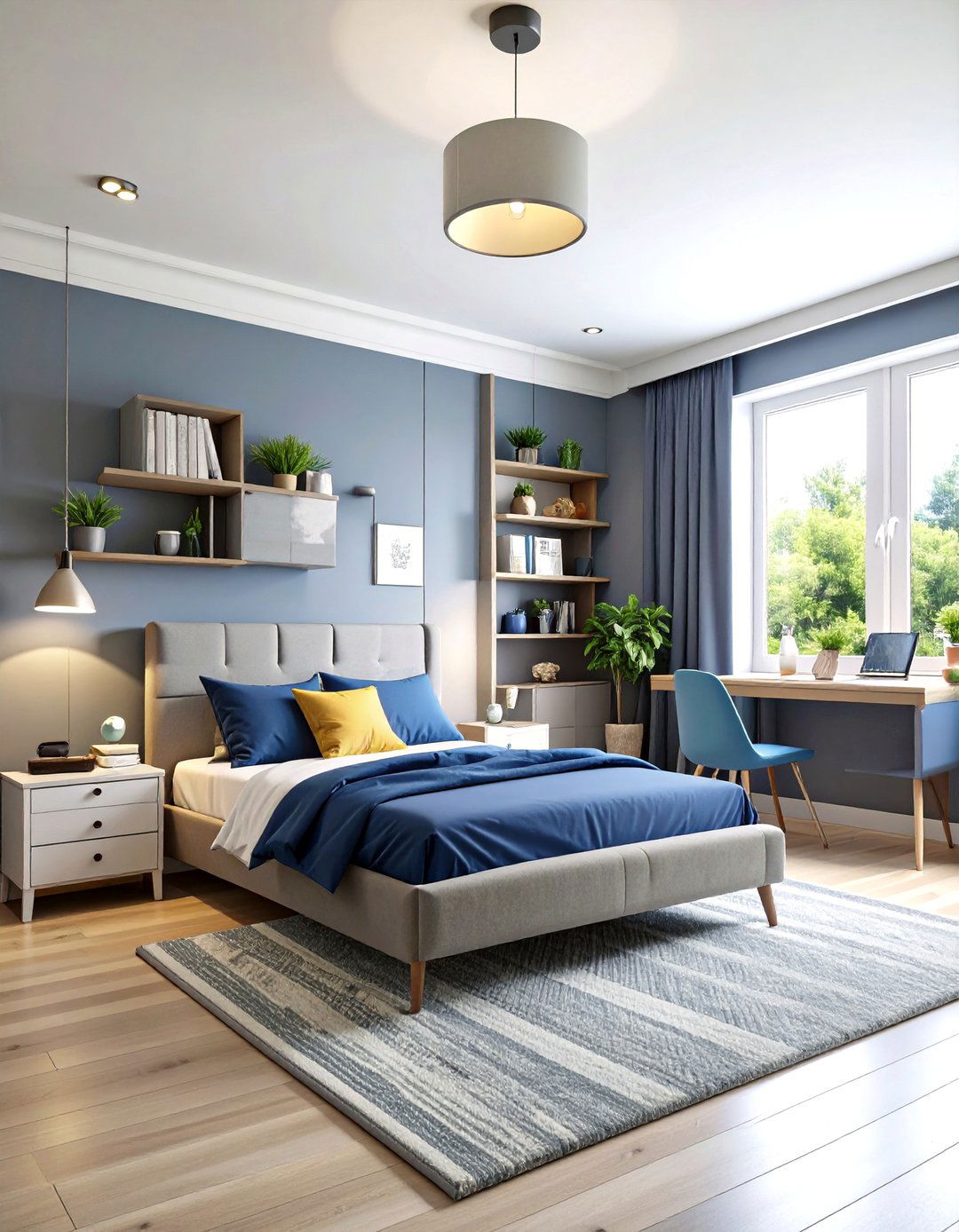 Navy Blue and Grey Teen Bedroom - 24 Navy Blue and Grey Bedroom Ideas