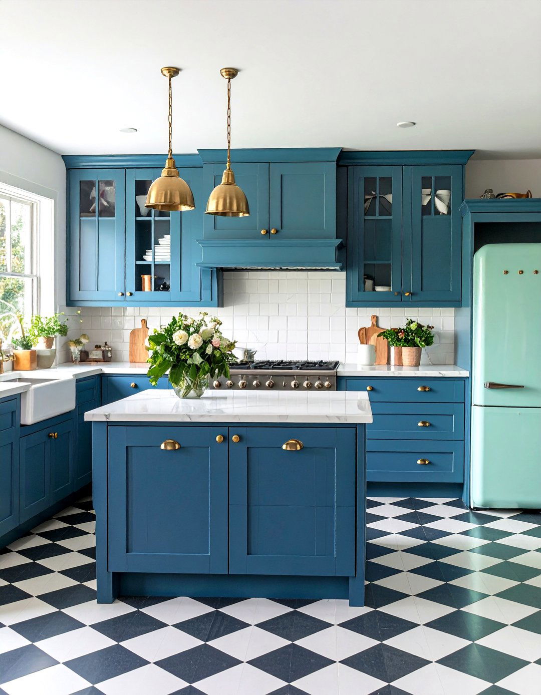 Navy Blue and Mint Green Fresh Retro Theme - 24 Designer-approved Colors That Go With Navy Blue
