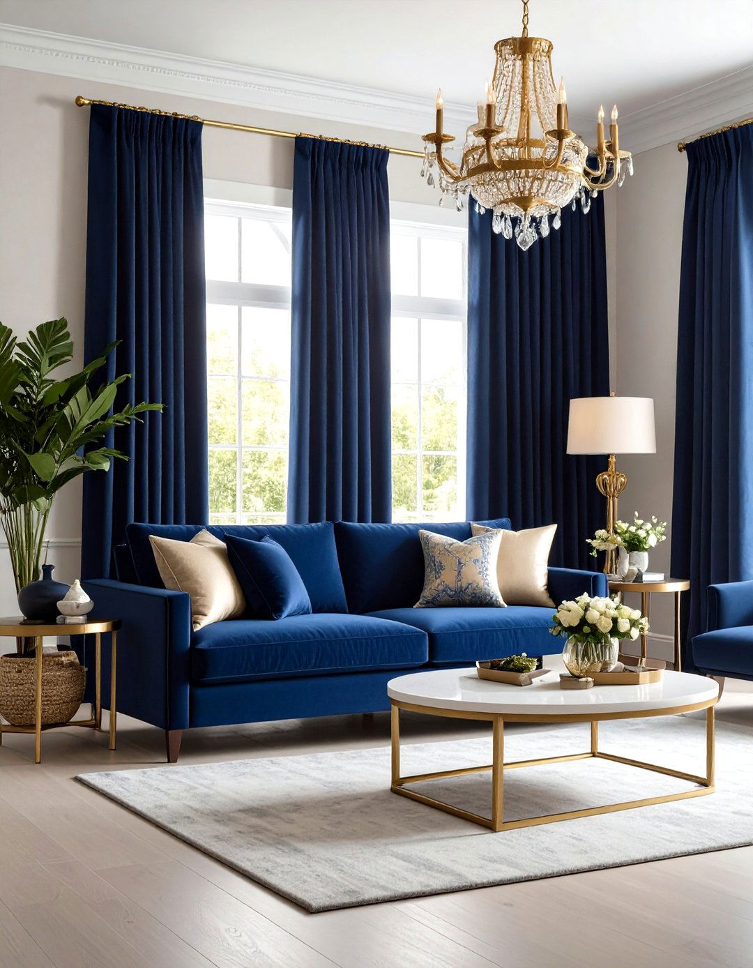 Navy Curtains Living Room - 24 Navy Living Room Ideas