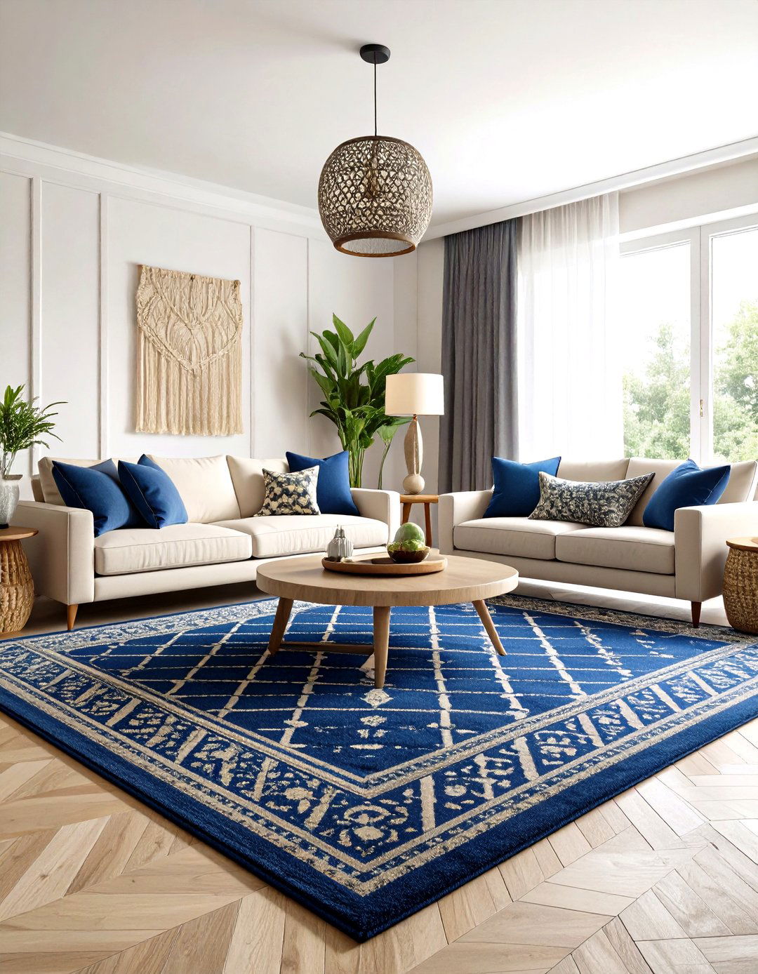 Navy Rug Foundation - 24 Navy Blue Living Room Ideas