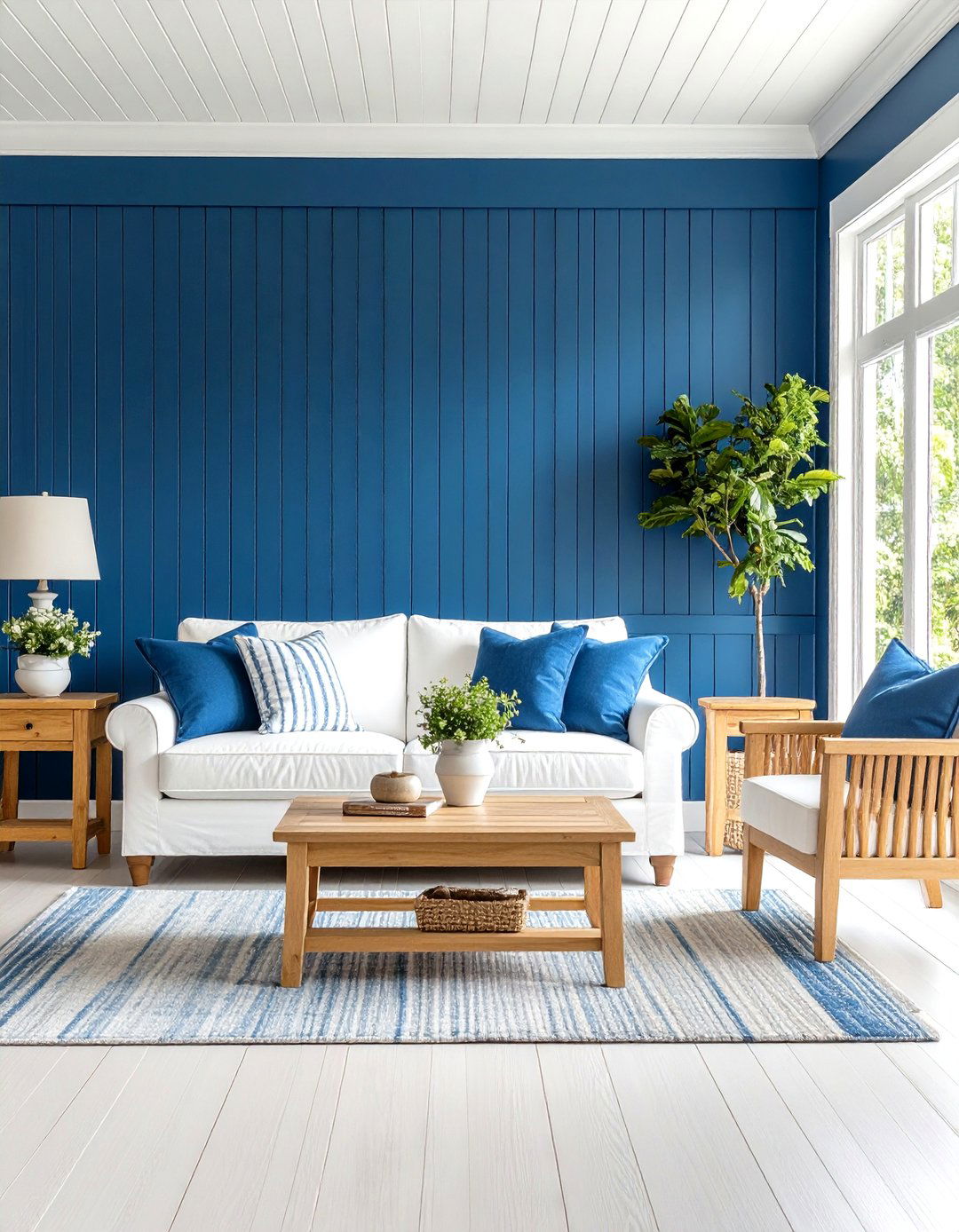 Navy Wall Paneling Texture - 24 Navy Blue Living Room Ideas