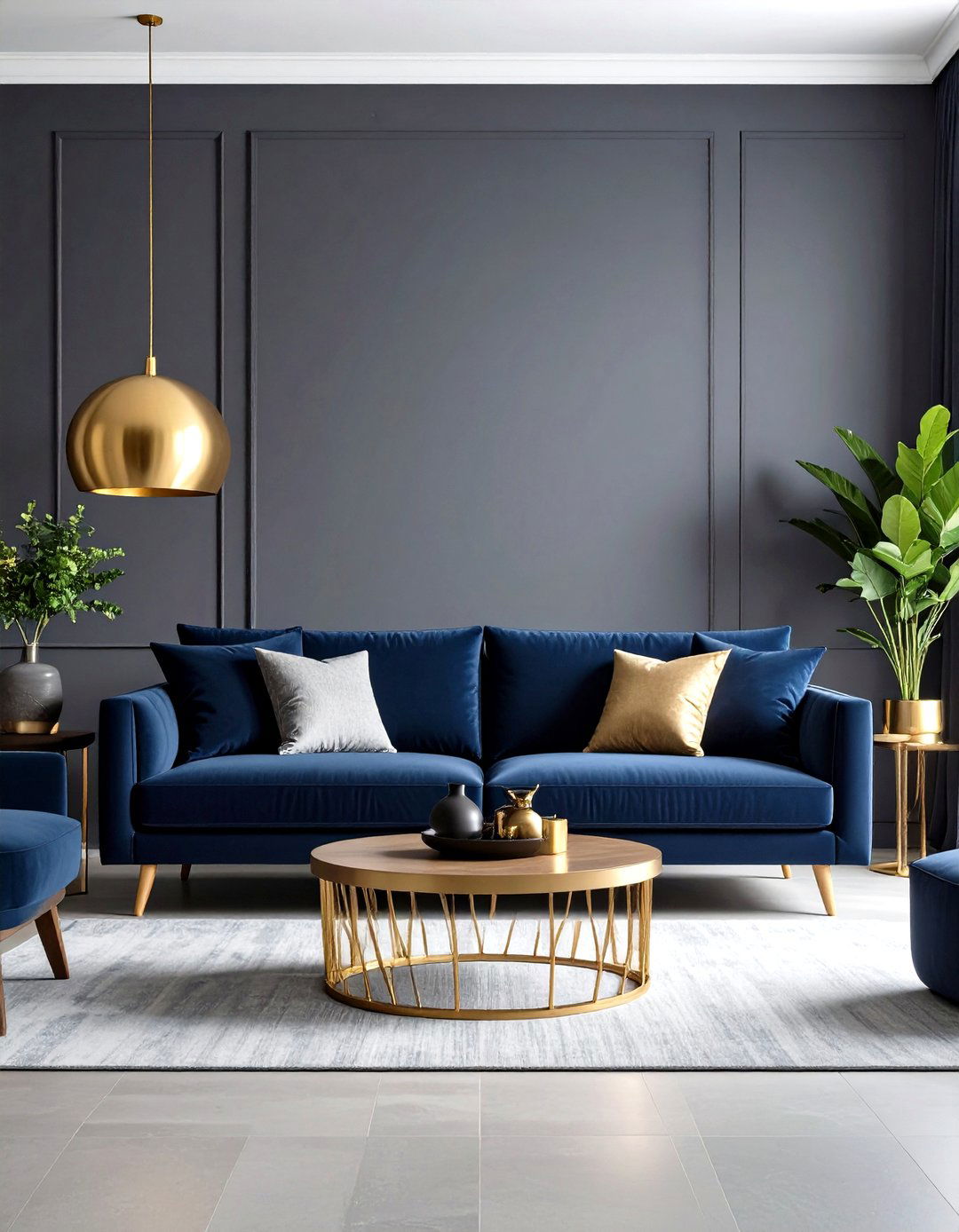 Navy and Gray Sophisticated Neutrals - 24 Navy Blue Living Room Ideas