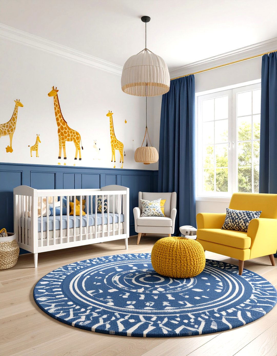 Navy and Yellow Giraffe Nursery - 24 Giraffe Nursery Ideas