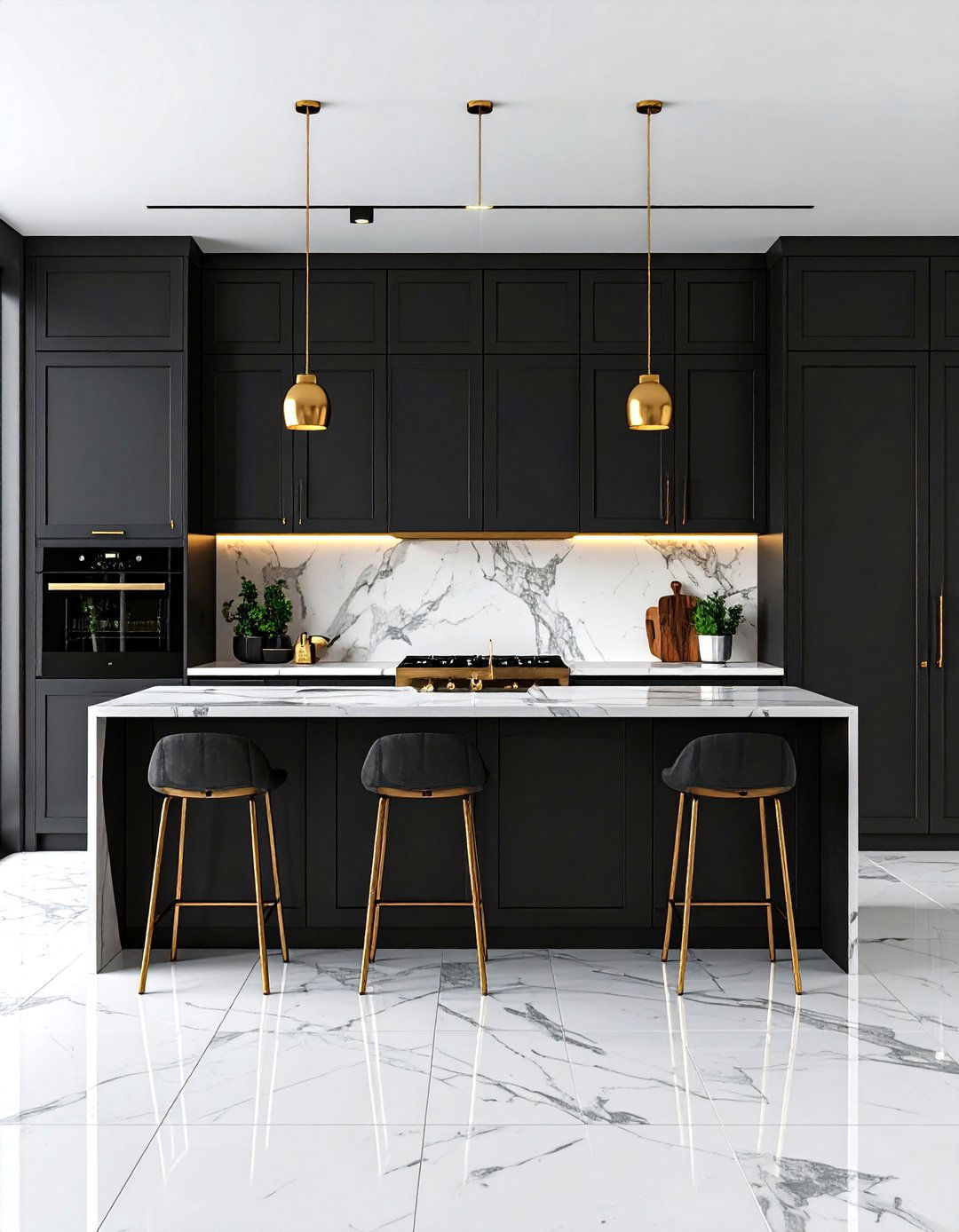 Nearly Black Dramatic Cabinet Impact - 24 Painting Kitchen Cabinet Ideas