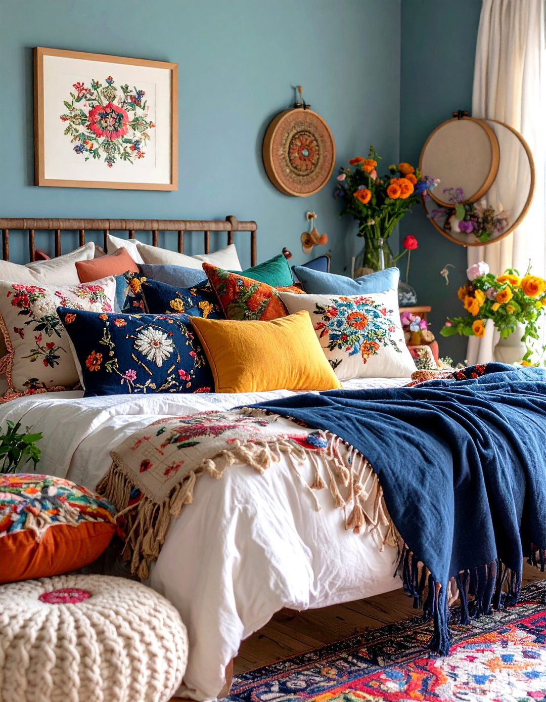 Needlepoint Pillow Collection Retreat - 24 Grandmillennial Style Bedroom Ideas