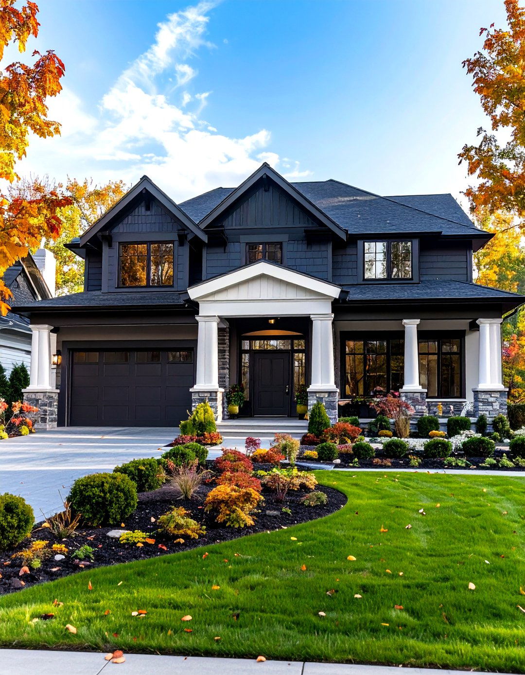 Neo Classical Elegance - 24 White Exterior Home with a Black Roof Ideas