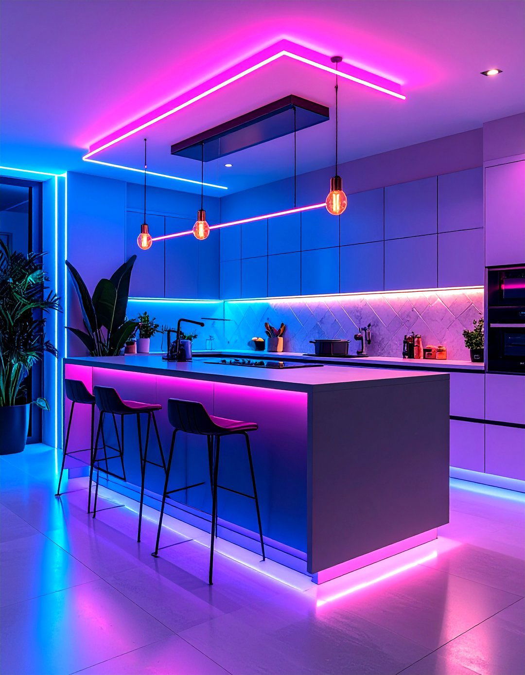 Neon Accent Kitchen - 24 1980s Kitchen Ideas