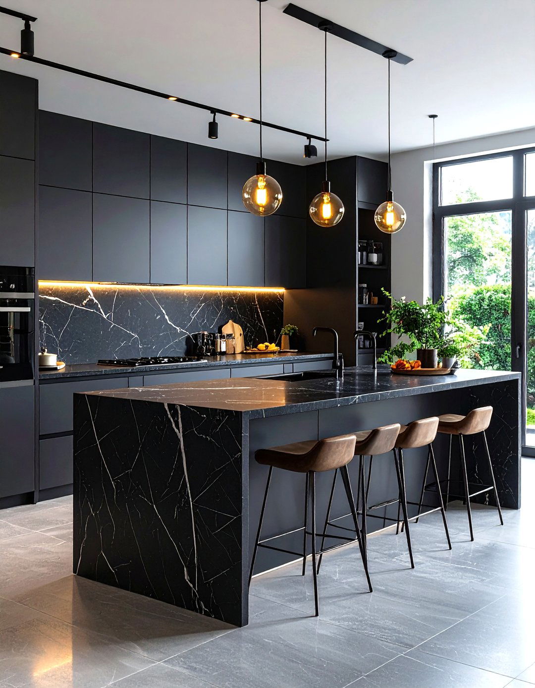 Nero Mist Bold Kitchen Transformation - 24 Granite Kitchen Countertop Ideas