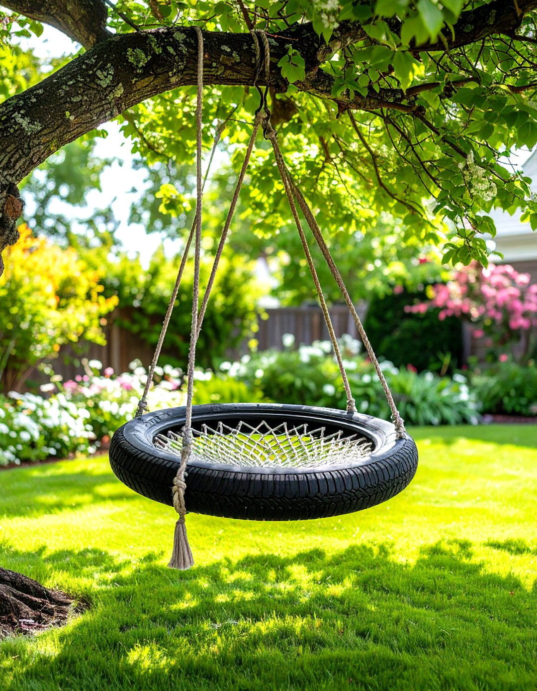 Nest Style Web Center Tire Swing - 24 Tire Swing Ideas