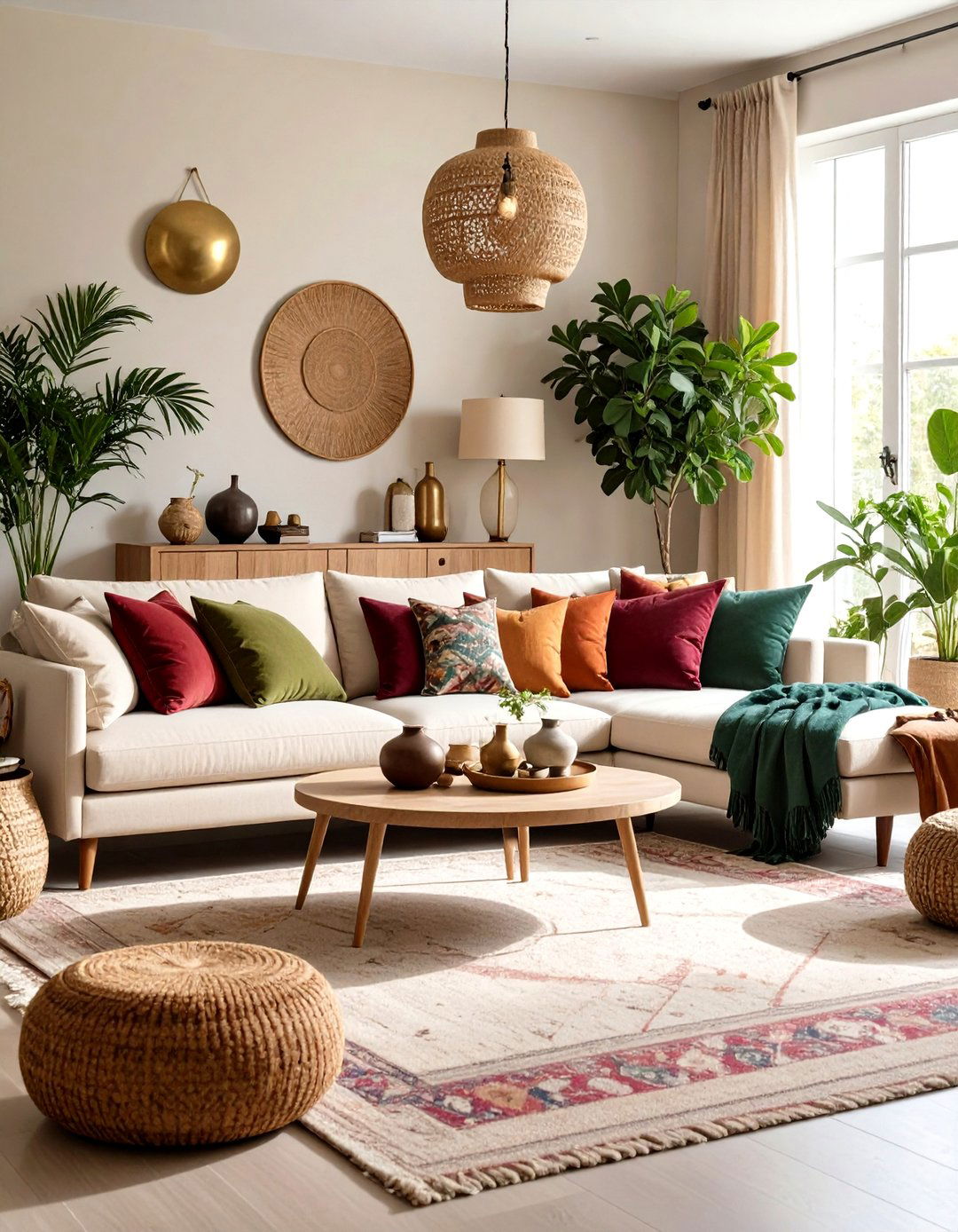 Neutral Base with Colorful Accents - 24 Tuscan Living Room Ideas