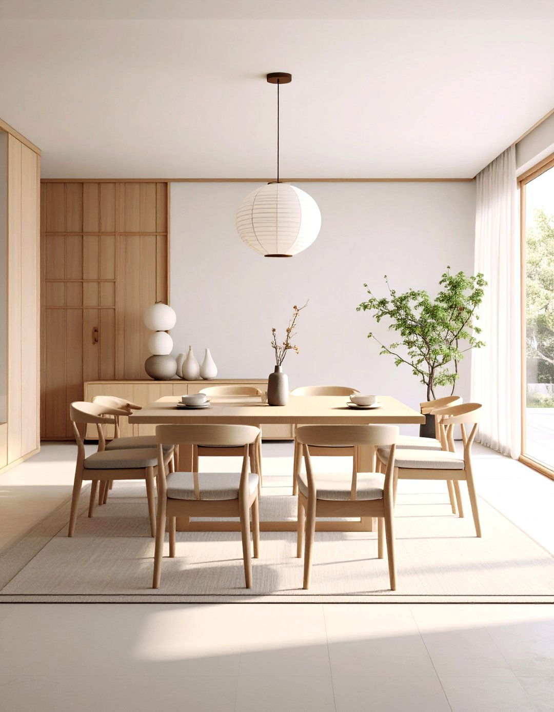 Neutral Color Palette Dining Room - 24 Japanese Dining Room Ideas