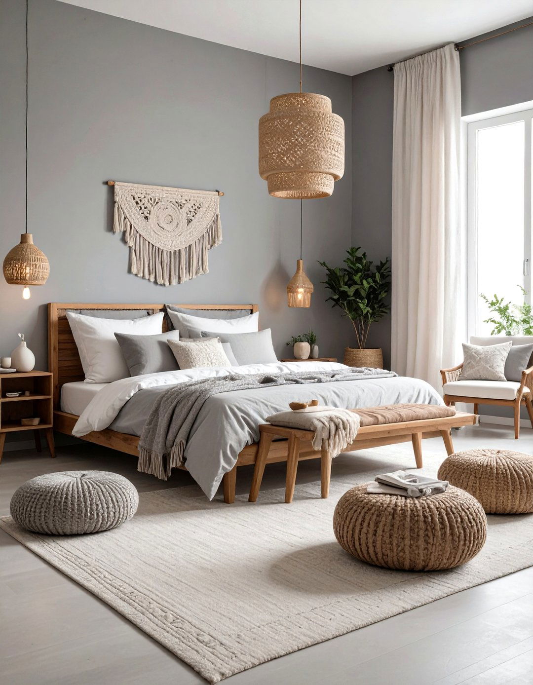 Neutral Color Palette Grey Boho Bedroom Serenity - 24 Grey Boho Bedroom Ideas