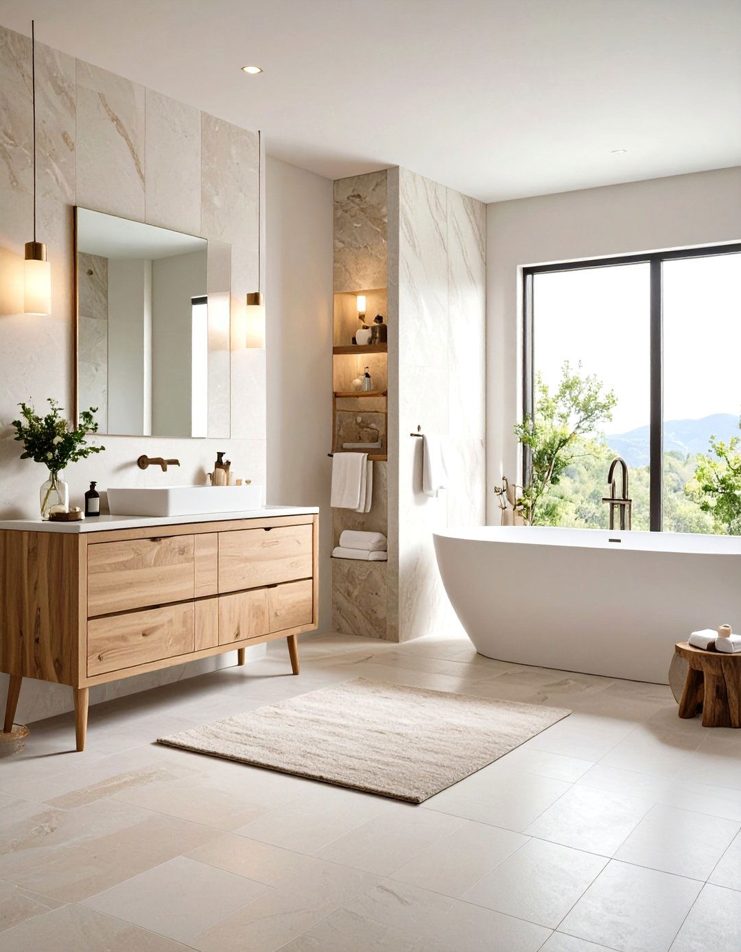 Neutral Color Palette with Natural Materials - 24 Minimalist Bathroom Ideas
