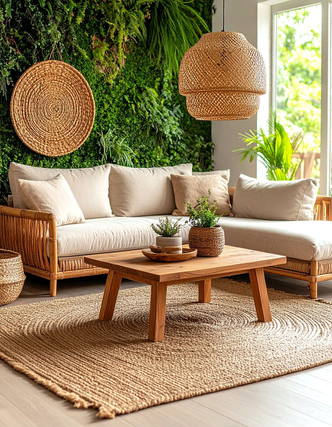 Neutral Living Room with Natural Textures - 24 Modern Living Room Ideas