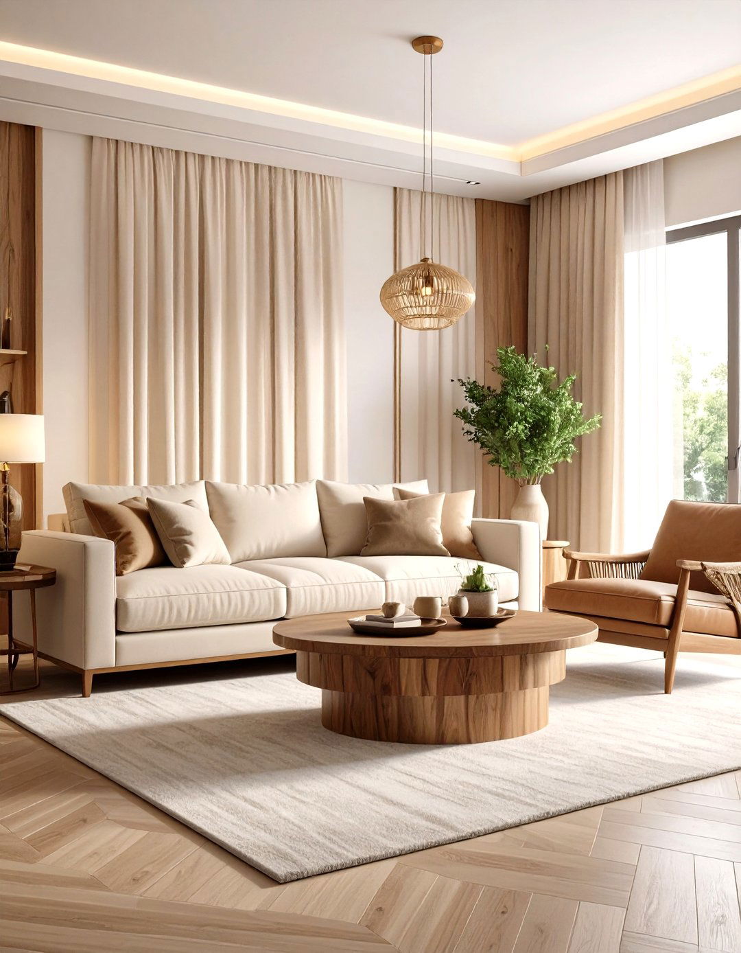 Neutral Monochrome Living Room - 24 Organic Modern Living Room Design Ideas