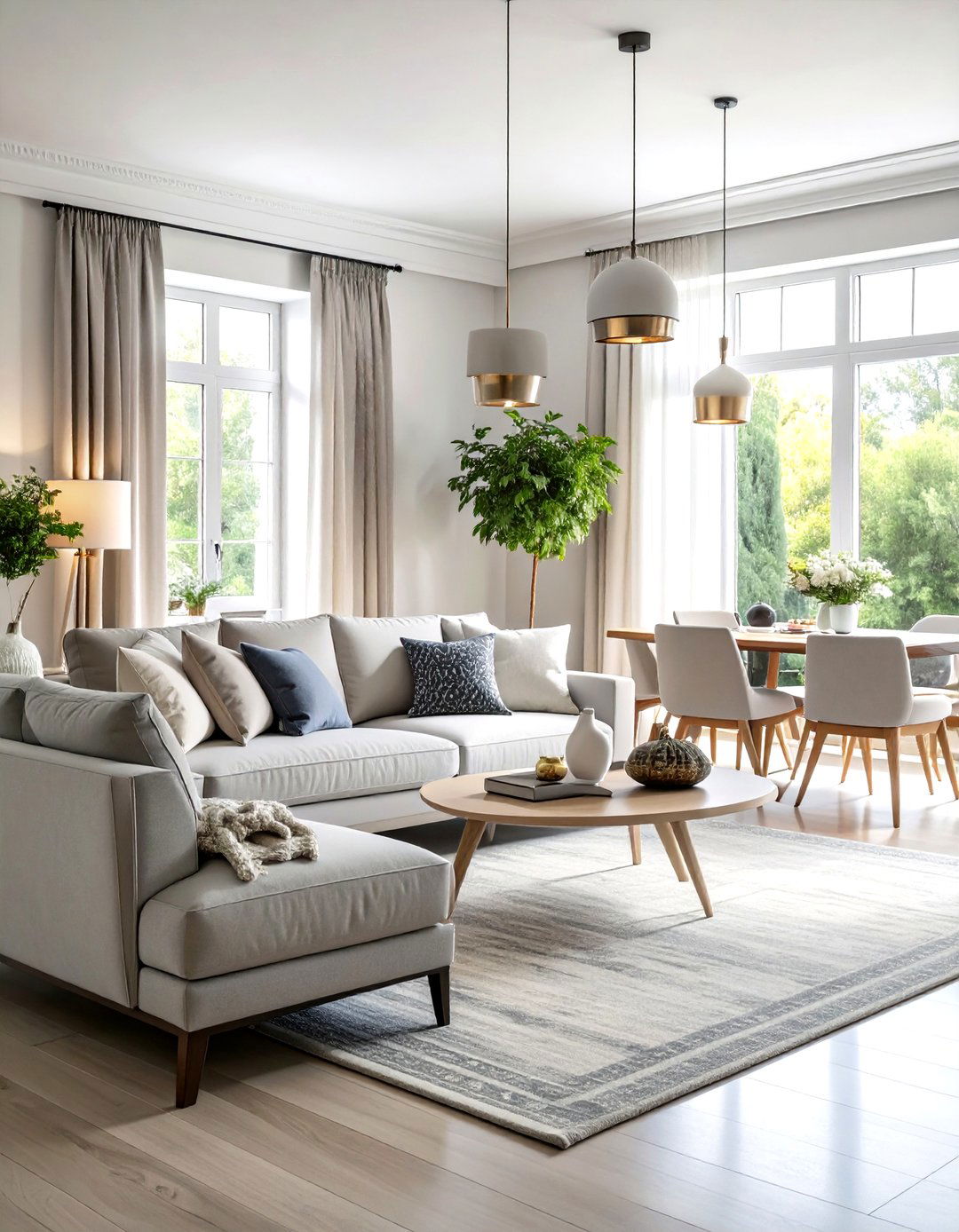 Neutral Monochrome Sophistication - 24 Living Room Dining Room Combos