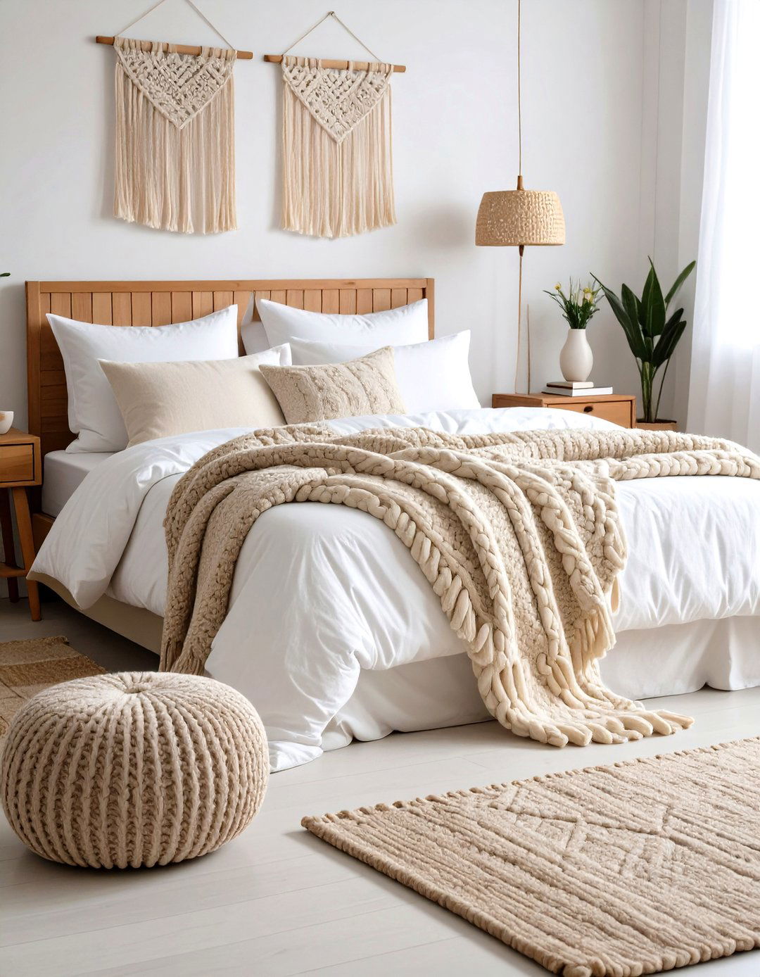 Neutral Textile Bedroom Layers - 24 Boho-scandinavian Design and Decor Ideas