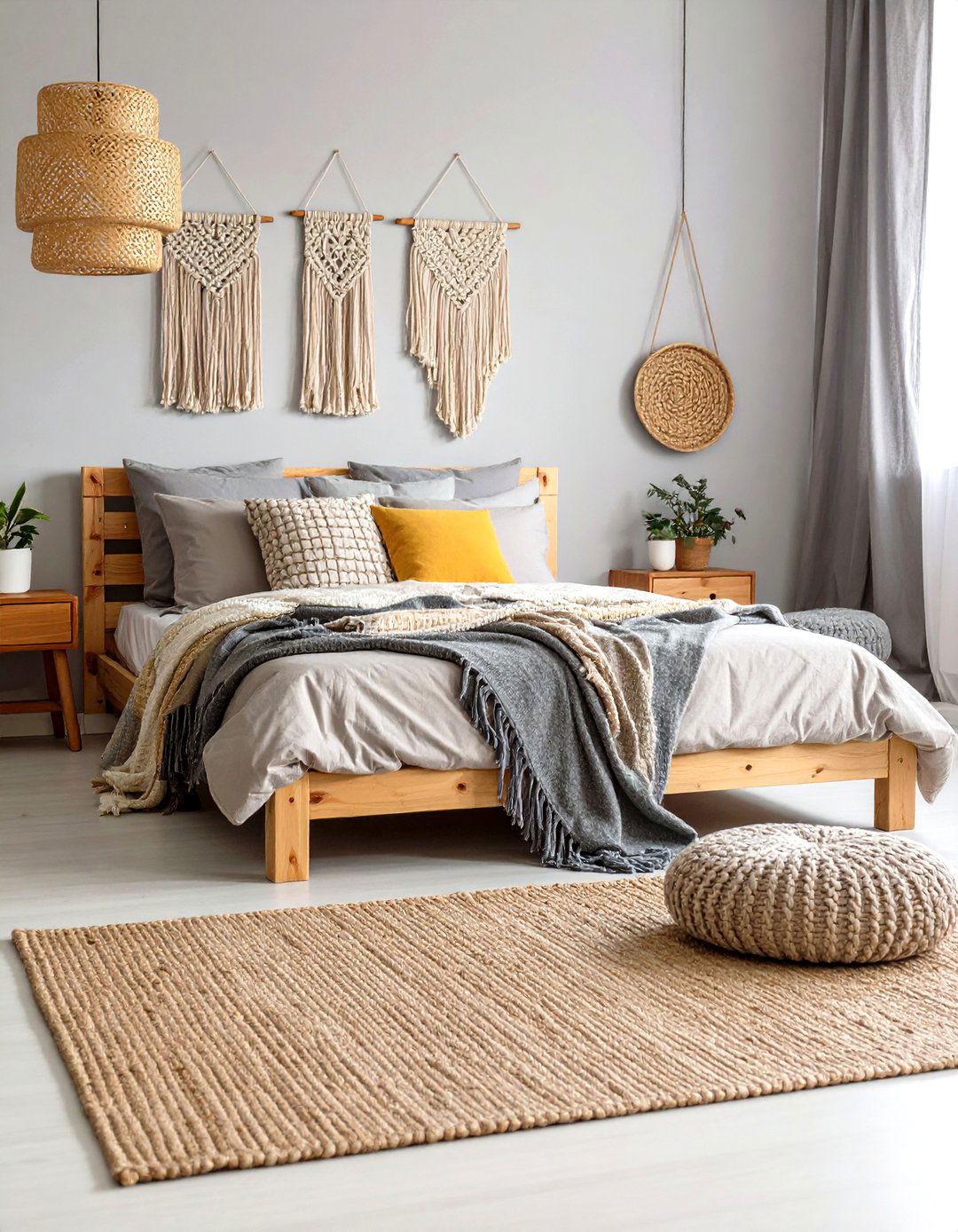 Neutral Textile Bedroom - 24 Wabi Sabi Interior Design Ideas