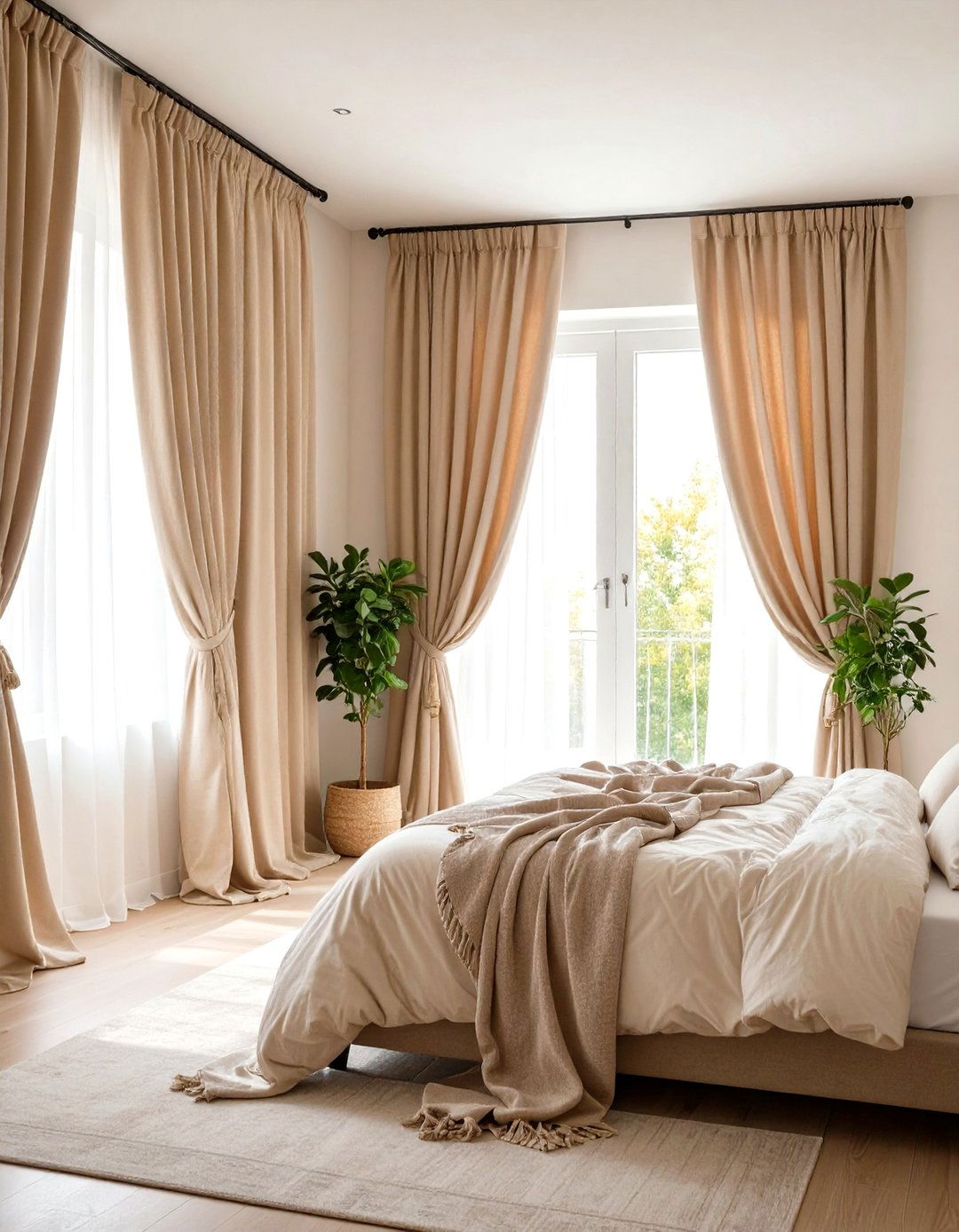 Neutral Tone Bedroom Sanctuary - 24 Bedroom Curtain Ideas