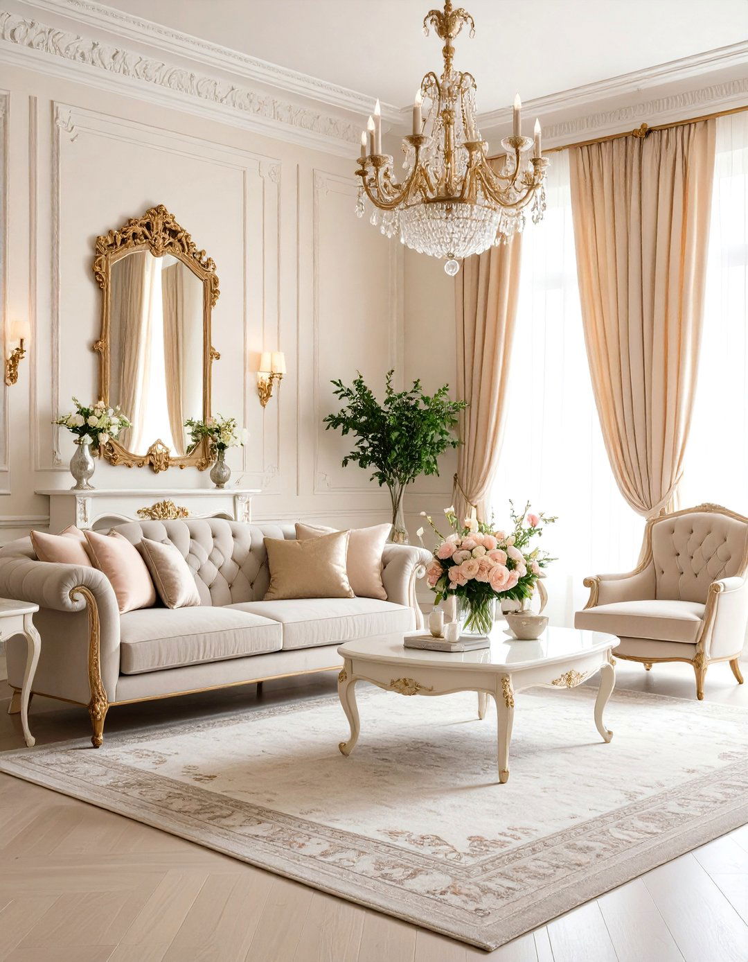 Neutral Victorian Elegance - 24 Victorian Living Room Ideas