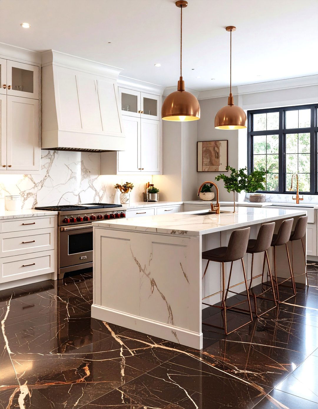 Noce Travertine Rich Earth Tone Kitchens - 24 Travertine Floor Kitchen Ideas